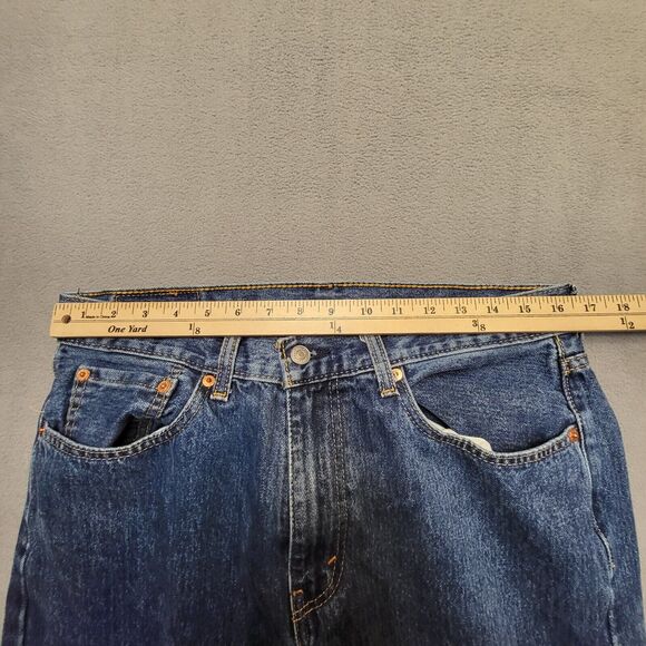 Levi's 505 Jeans Mens 33x30 Blue Regular Fit Straight Leg Distressed Denim - Picture 8 of 11